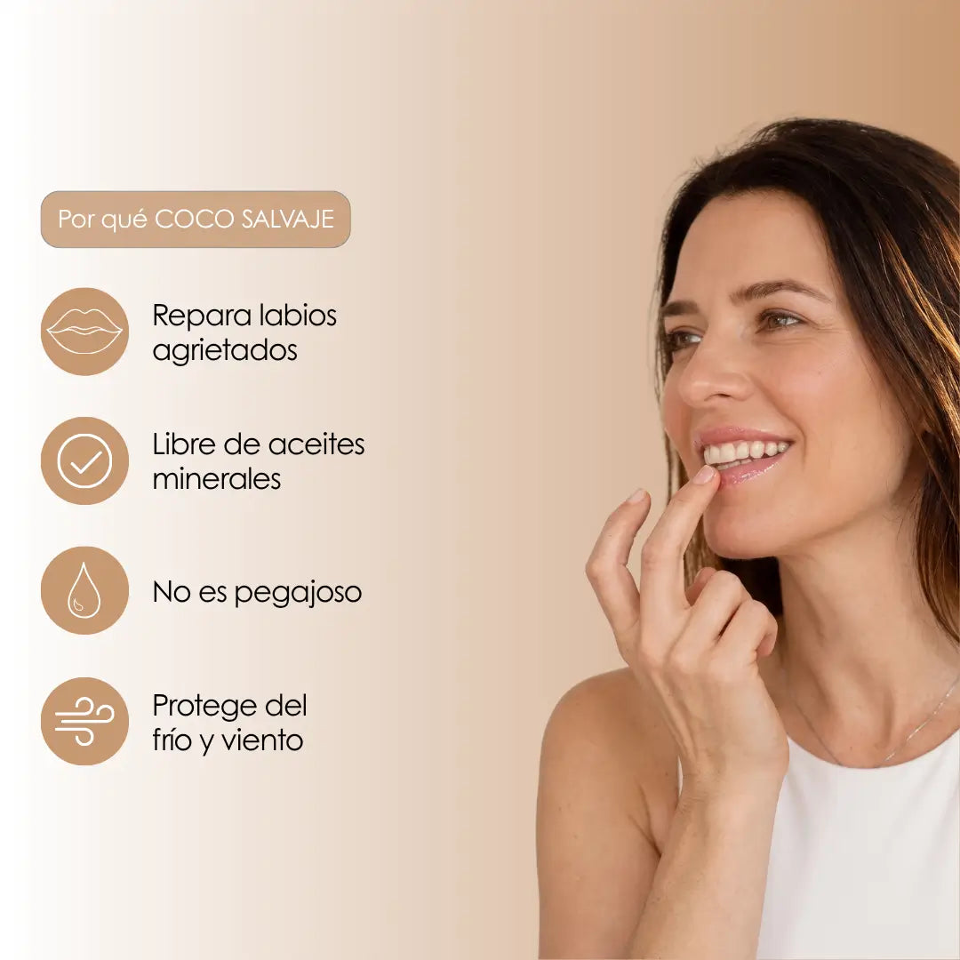 Bálsamo labial con aceite e ingredientes naturales y vitamina E