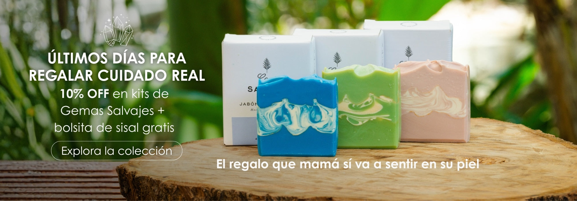 banner promocional de COCO SALVAJE con 10% de descuento en el Kit Gemas Salvajes.