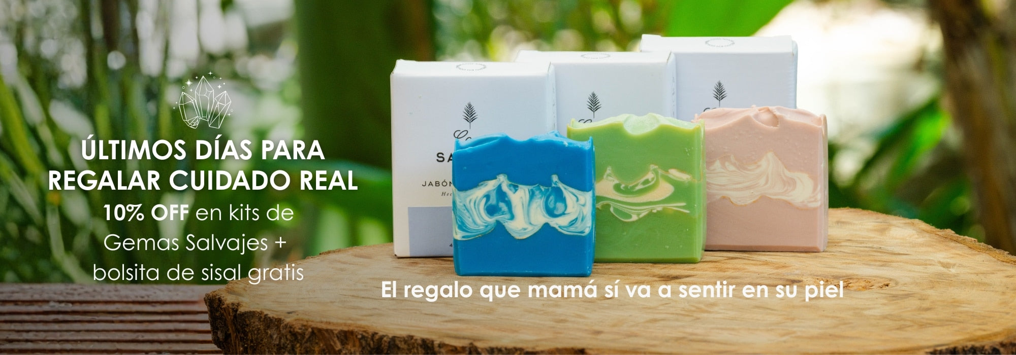 banner promocional de COCO SALVAJE con 10% de descuento en el Kit Gemas Salvajes.