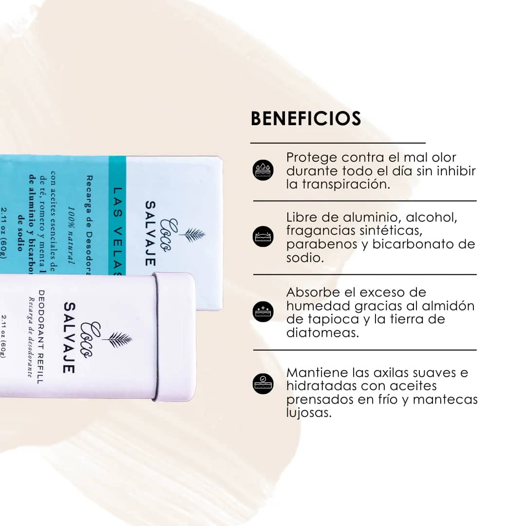 Aroma herbal y mentolado que refresca al instante. Barra natural sin aluminio para quienes aman lo fresco.