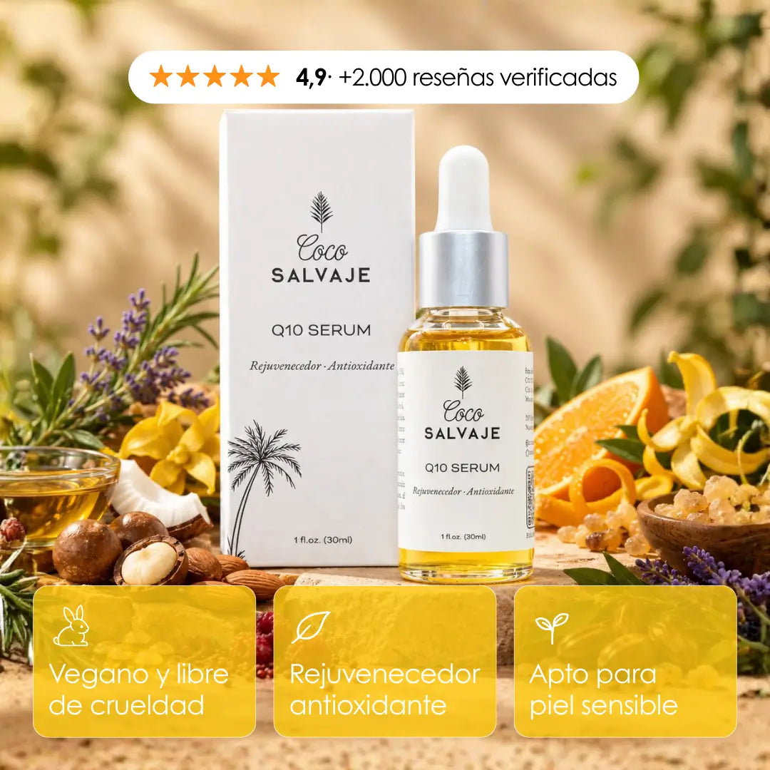 Sérum facial de 30 ml con Q10 rejuvenecedor con antioxidantes