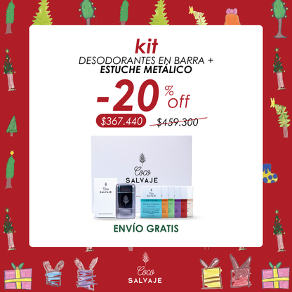 KIT DESODORANTES EN BARRA + ESTUCHE METÁLICO