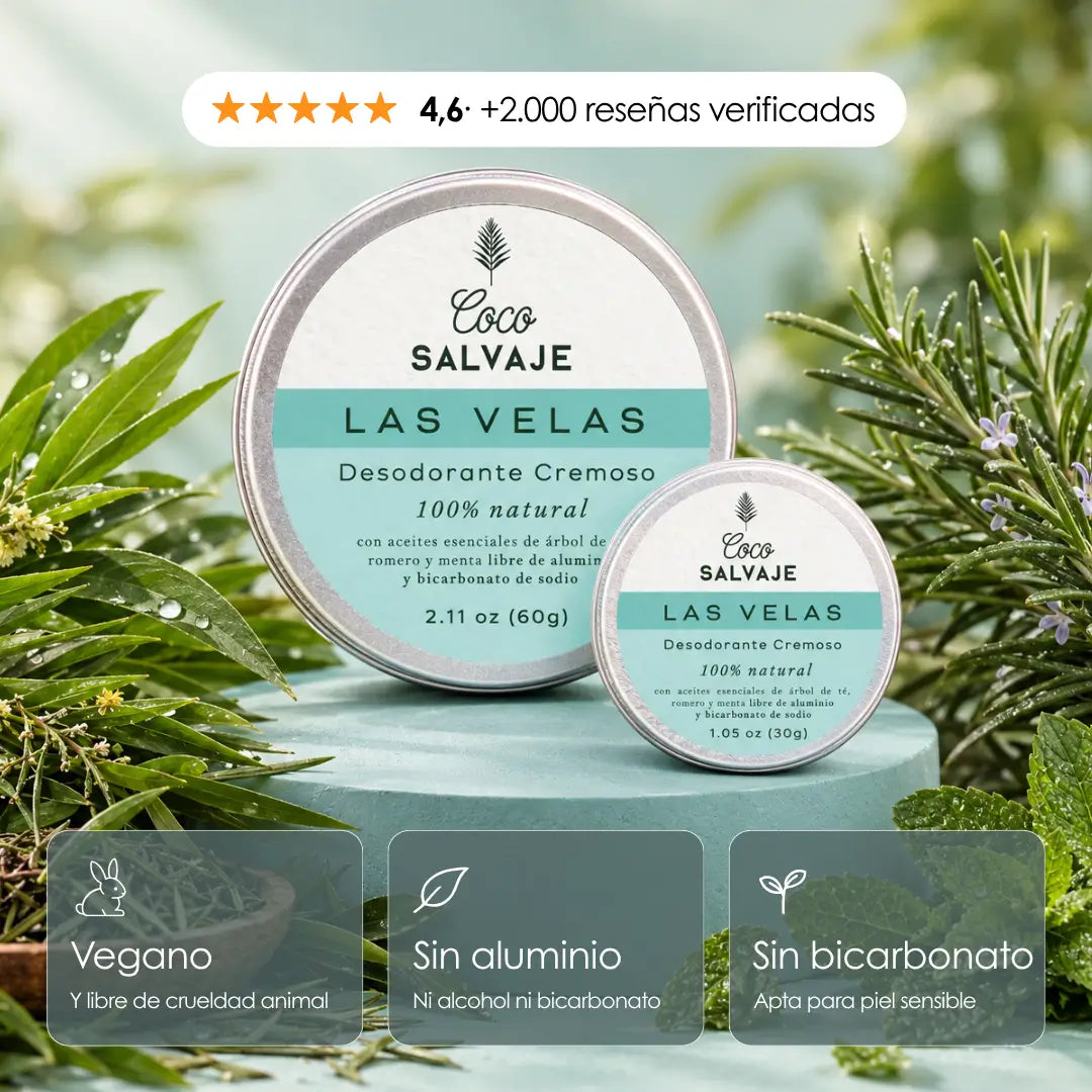 LAS VELAS CREMA -desodorante en crema con aroma herbal mentolado y vegano