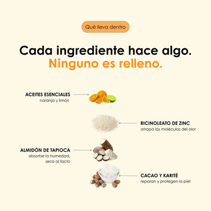 LOS NARANJOS CREMA -  desodorante natural en crema con aroma cítrico