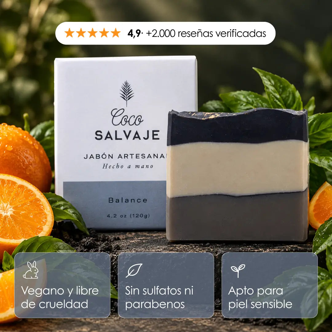 BALANCE, jabón artesanal de naranja y albahaca para hidratar la piel