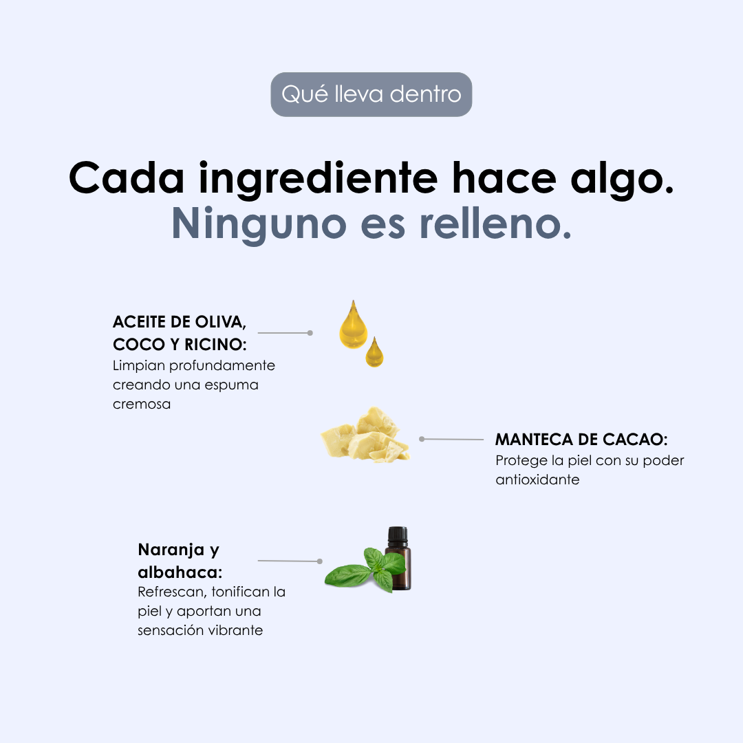 BALANCE, jabón artesanal de naranja y albahaca para hidratar la piel