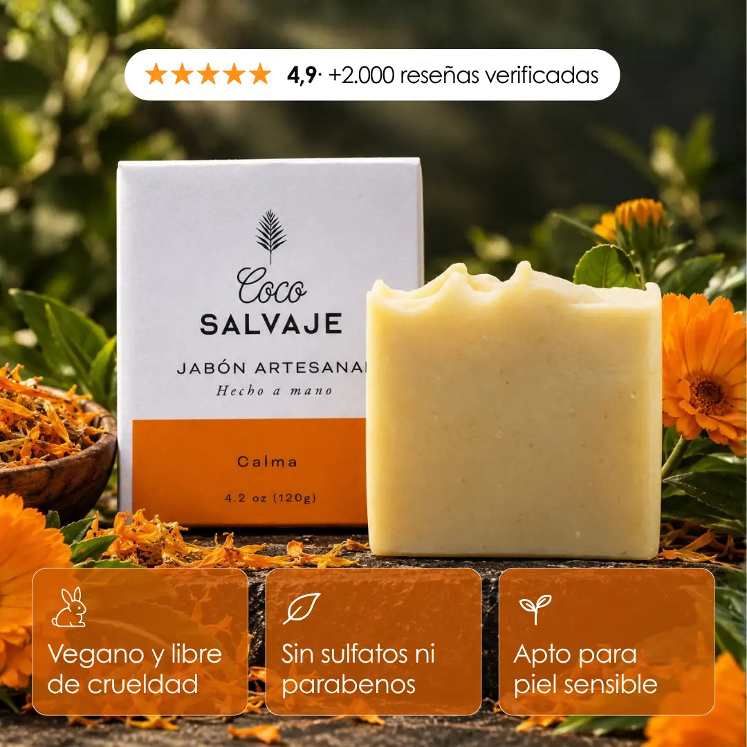 CALMA, jabón de caléndula artesanal para piel sensible