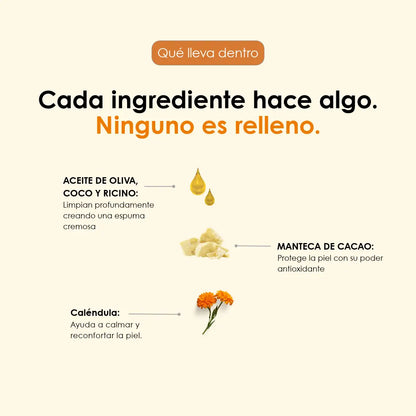 CALMA, jabón de caléndula artesanal para piel sensible