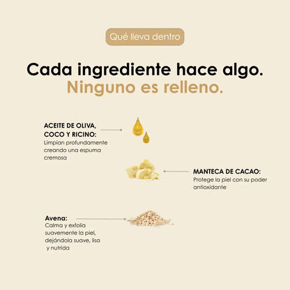 CONFORT, jabón de avena artesanal sin aceites esenciales para piel sensible