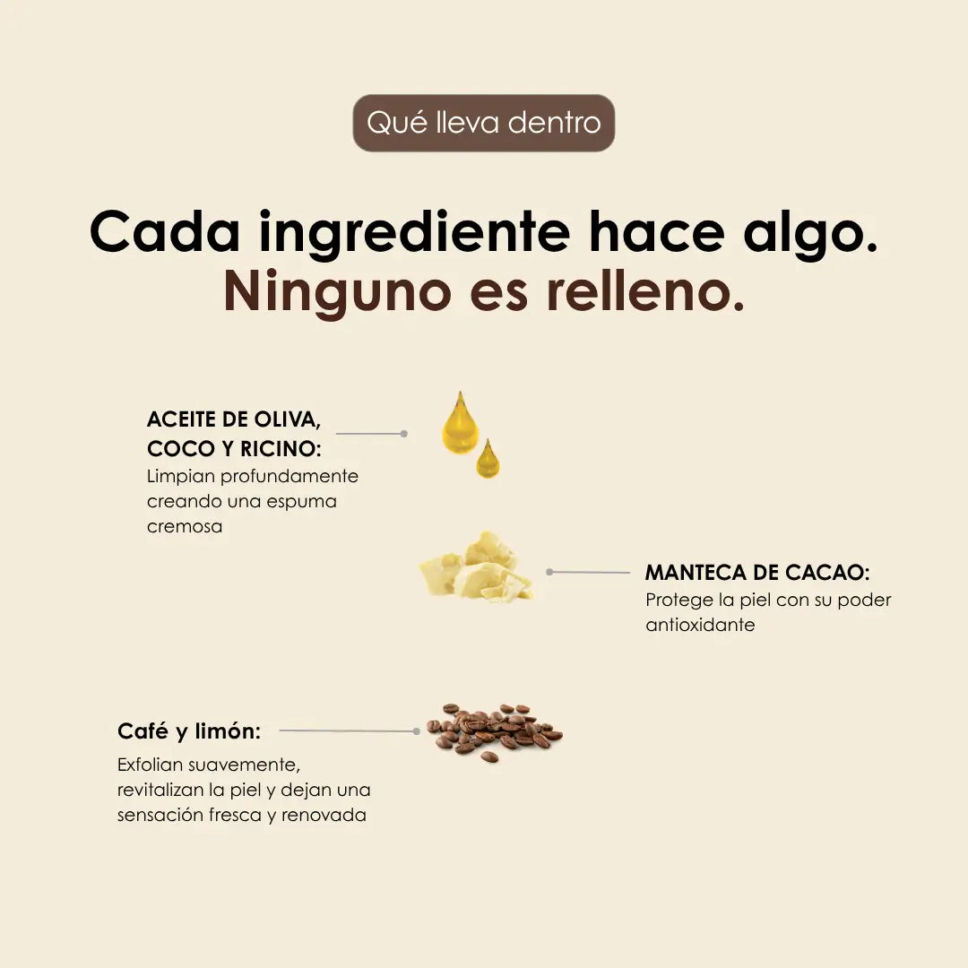 DESPERTAR, jabón de café y naranja artesanal exfoliante con hidratacion profunda
